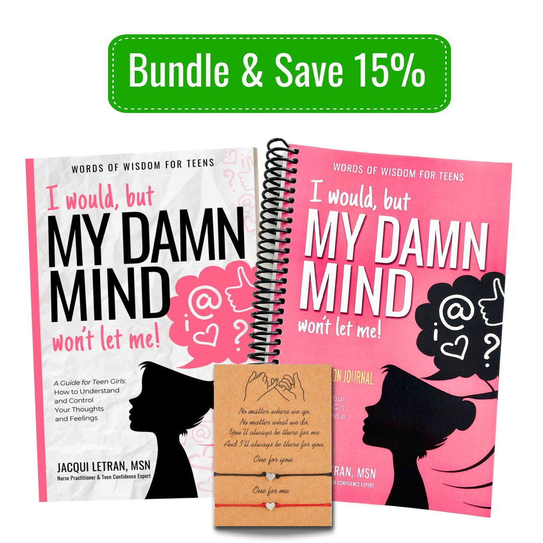 teen girls i would but my damn mind wont let me book, spiral journal, and bracelet bundle