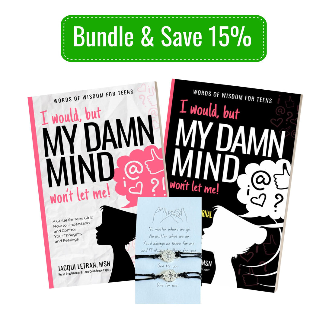 I would but my damn mind wont let me book, journal, bracelet bundle for teen girls