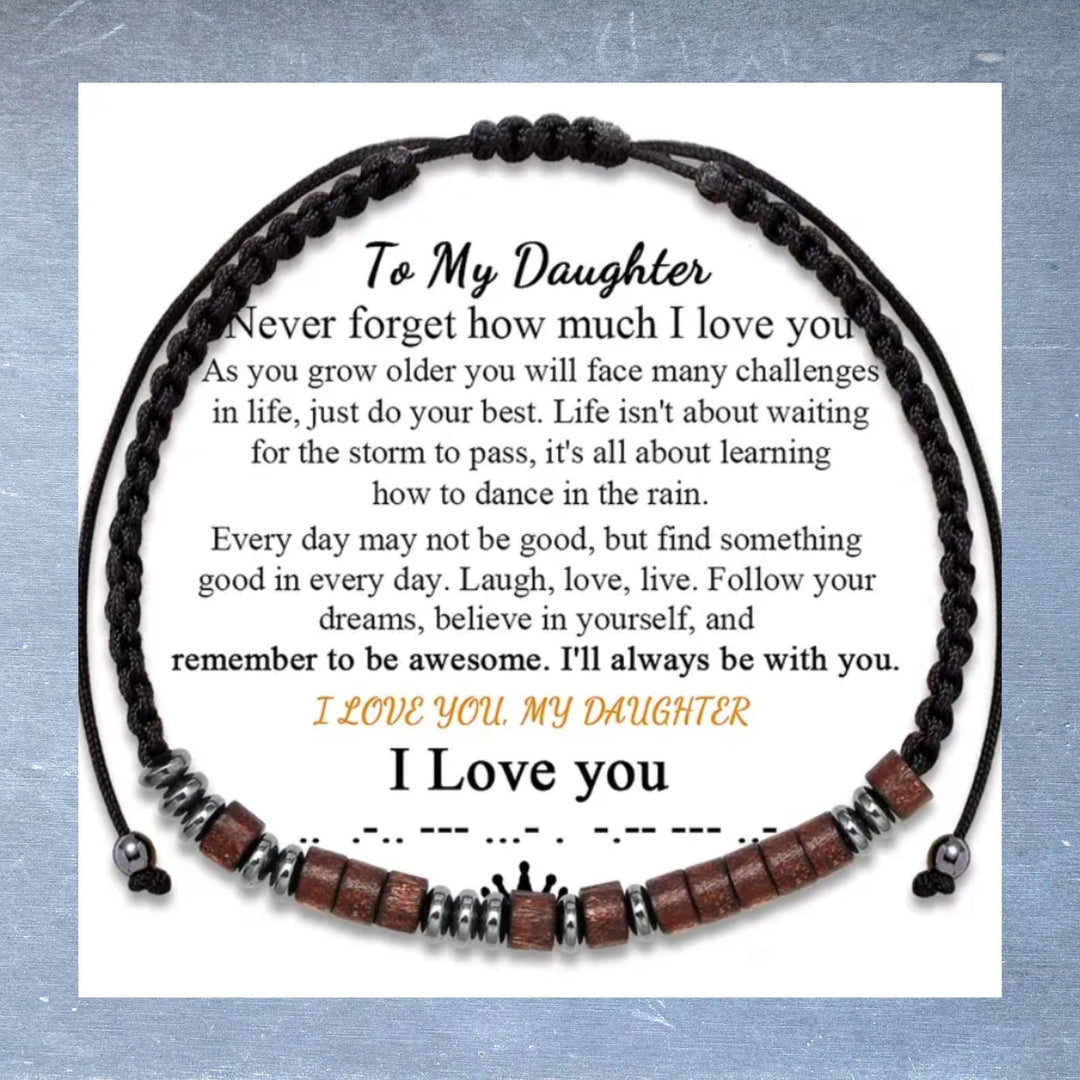 to my daughter morse code bracelet